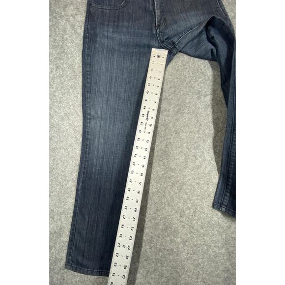 NYDJ Jeans Womens 10P Petite Blue Classic Straight Leg Made in USA Stretch Denim - Picture 7 of 13